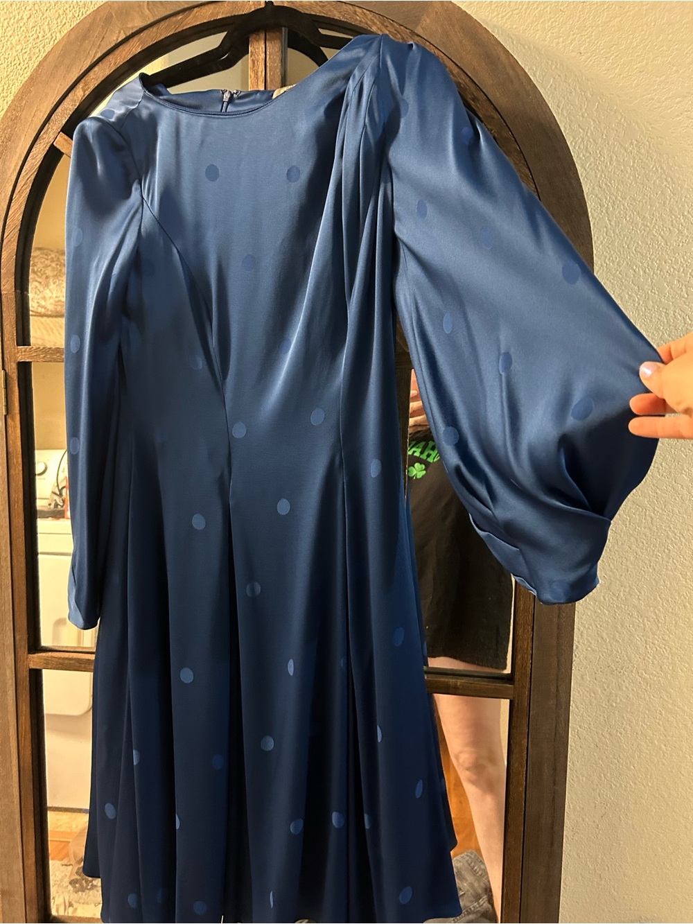 Vintage Zac Posen Navy Cold-Shoulder Midi Dress - Picture 2 of 2